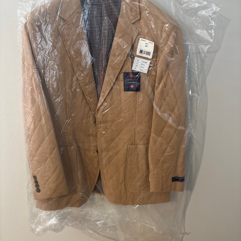 NWT Saddlebred Men's Tan Quilted Blazer